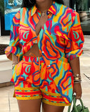 New Women's Wear Fashion Printing Temperament Commuter Two-Piece Set-Outfit