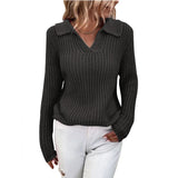 Fongt 2025 New Sweater Collar Collar Knitted Sweater Female