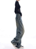 Vintage Dark Wash High Waist Boyfriend Jeans-Outfit