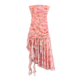 New Summer Dress With Printed Silk Mesh And Chest Pleats 5039267-Outfit