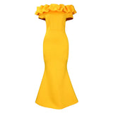 Fongt Women's Dress 2025 Summer Collar Sexy Fishtail Dress African Dress