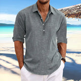 Fongt Men's 2025 Summer New Set-Fashion Teen Fashion Loose Long-Sleeved Home Casual Shirt.