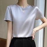 Fongt Summer Women's T-Shirt New Super Soft Bat Sleeve Simple Short-Sleeved Women's Top Bottom With Sleeveless Vest-Outfit