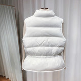 Down Vest Women Short Vest Windbreaker Lightweight Coat Warm Waistcoat Female White Duck Down Coat Sleeveless