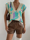 Fongt Collared Threaded Silk Sweater Temperament Fashion Knitted Vest