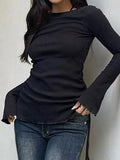 vintage knitted sweater with lacing and long