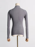 Fongt Style Knitted Women 2025 Spring New Half-High Collar Slimming Thin Knot Hollow High-End Feel