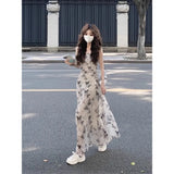 Fongt Vacation Beautiful Butterfly Sling Dress New Girl Summer New Chinese Floral Dress