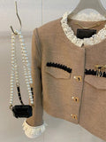 Street French Elegant Small Fragrance Short Jacket For Women Fall Winter Korean Fashion Fried Street Coats Sweet