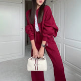 Fongt 2025 Round Neck Fashion Simple Atmospheric Jacket Jacket Casual Straight Trousers