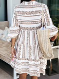 Women's Stripe Print Ruffle