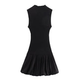 New Spring Balloon Dress With Slim Thread Knitted Bare Back 0085361-Outfit