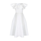 Fongt Women's Summer Fashion Temperament Lotus Leaf Side Banquet Dress Dress Dress Dress Dress Dress Dress