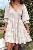 Gingham Babydoll Dress 703-0-Outfit