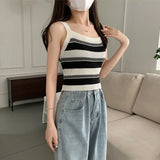 Slings Bare Umbilly Bottom Vest Women Wear Inside And Wear Short 2025 Summer Knitted Ice Silk