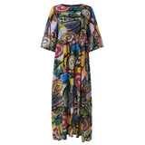 Summer Dress Women Vintage Vestidos ZANZEA 2022 Pleated Printed Long Maxi Dresses Tunic Party Femme 3/4