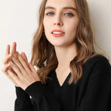 Sweater 2020 New V-neck Female Long-sleeved Knitted Pullover Jumper Pull Femme Clothes White Loose Thin Good