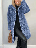 Fongt 2025 Fashion Leopard-Print Warm Plush Long Coat