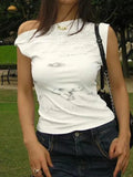 English Print sleeveless Bandeau Top-Outfit