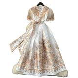 Fongt Retro Style Printed Dress Women's Summer Strap High Sense Design Light Luxury Temperament Chic Dress