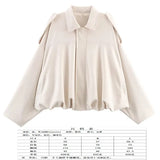 Fongt Spring Pilot Jacket Bat Sleeve Zipper Loose Tuffen Jacket Women's Casual Jacket