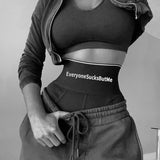 Fongt Knitted Simple High-Waisted Black Inner Shorts Women's Summer Fashion Sexy Sports