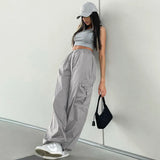 Vintage Oversized Parachute Cargo Pants-Outfit
