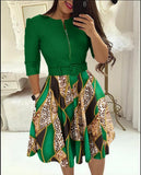 New Ladies' Fashionable Long-Sleeved Dress With Belt-Outfit