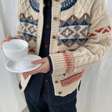 Knitted Design Buttoned Cardigan-Outfit