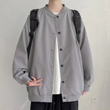 New College Jacket Coat Men Bomber Jackets Raglan Sleeves Regular Fit Korean Autumn Clothing Windbreaker White Khaki