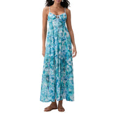 Long Sling Print Dress Women Fashion