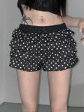 Fongt Girl Wind Reduction Wave Point Print Low-Waist Cake Short Skirt Babes Simple Body Dress Skirt