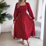 Shooting 2025 Autumn And Winter Leisure Wood Ear Side Leading Wave Big Swing Dress