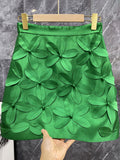 STREET New Fashion 2022 Runway Designer Skirt Women's High Waist Patchwork Appliques Floral Mini