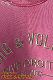 Embroidered Sweatshirt 2023 Women Autumn Clothing Washed Vintage Designer Pullovers Femme Casual Sweatshirts Luxury