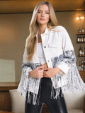 Fongt Design 2025 New Loose Hole Denim Jacket Tuxedo Denim Jacket Women's Dress Autumn
