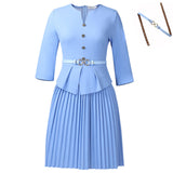 Fongt Women's 2025 New Seven-Sleeve Fashion Elegant Folding Dress