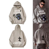 Skull Print Hooded Hoodie Ins Trendy Men's High Street Hoodie In Spring And Autumn-Outfit