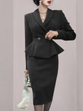 Fongt Wind OL Professional Ass Suit Dress Woman 2025 Korean Version Of Temperament Coat High Waist Half Skirt Two Sets
