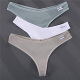 Thong V Waist Design G-String Women's Panties Cotton Panties Female Underpants Solid Pantys Intimates Lingerie