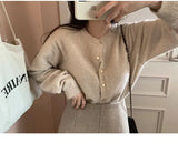 Knitted Heart Buttoned Cardigan-Outfit