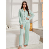 Fongt Female Autumn Winter Solid Color Cardigan Long Sleeve Home Suit Can Be Worn TK-Outfit