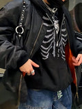 hoodie with zipper and rhinestone