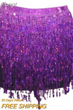 Women Sexy Belly Skirt, Sequined Fringe Miniskirt with Adjustable Waist Straps, Mini Skirt for Dance Performance, Rave