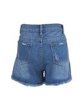 Loose Paste Cloth Casual Denim Shorts-Outfit