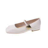 Fongt Women's Singles Shoes 2025 Spring And Autumn Square Head With Coarse Heel With Skirt Gentle Mary Treasure Shoes Temperament High Heels