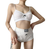 Fongt Spring And Summer Hot Selling Moon Embroidered Crop Jacket Shorts Two-Piece Suit Female-Outfit