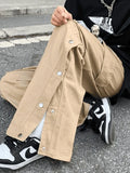 Buttoned Pocket Patch Cargo Pants-Outfit