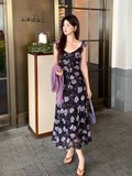 Fongt Xixi 13 Lines 2025 Spring New Retro Temperament Print Pure Desire High-Waisted Sling Dress Women 88250