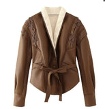 Fongt Women's Explosive Retro Casual Leather Jacket Jacket - High Quality Soft